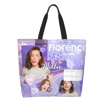 Сумки для покупок Florence By Mills Grocery с забавным принтом, холщовые сумки для покупок через плечо, прочная сумка большой емкости