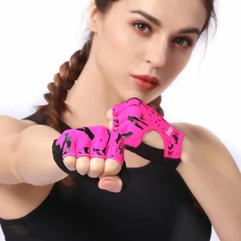 1 пара перчаток для фитнеса на полпальца, для бодибилдинга, тяжелой атлетики, тренировки с гантелями, противоскользящие перчатки для кроссфита, для женщин