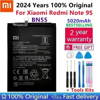 100% Оригинальный Сменный Аккумулятор Емкостью 5020 мАч Для Xiaomi Redmi Note 9S Note9S BN55, Подлинный Аккумулятор Для Телефона, Бесплатные Инструменты