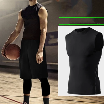2023 Новая мужская компрессионная быстросохнущая футболка, жилет без рукавов, стрейчевые топы для занятий спортом в тренажерном зале