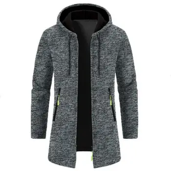 2024 Новые Мужские свитера с капюшоном, Осенняя теплая куртка, пальто, толстовка Оверсайз на молнии, Зимний Однотонный топ уличной брендовой уличной одежды