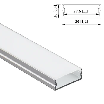 30x10 мм 2шт длиной 0,5 м настенное крепление светодиодный алюминиевый профиль канала для светодиодной ленты