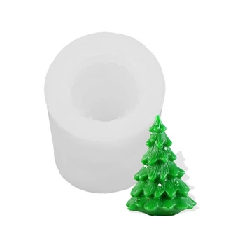 3D Форма для рождественской елки, Рождественская сосна, Антипригарная форма для помадки, гипсовые конфеты для шоколадного печенья ручной работы