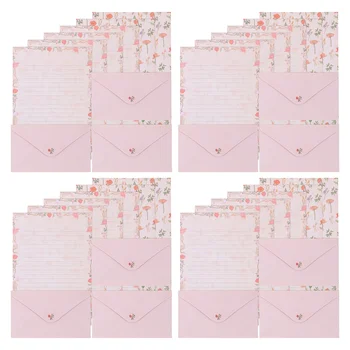 4 комплекта чистой бумаги для писем, набор декоративных конвертов для письма, набор конвертов для бумаги формата А5 в элегантном стиле