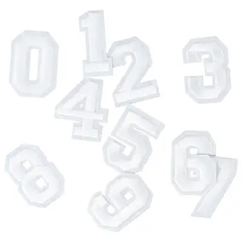 40 штук белых буквенных номеров гладью по крафту 1,9 дюймовые нашивки аппликация для носков