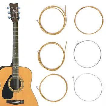 6 шт./1 комплект струн из бронзовой стали, прочные, гладкие, долговечные, Яркое звучание, Высококачественный Сбалансированный тон для акустической гитары 150XL