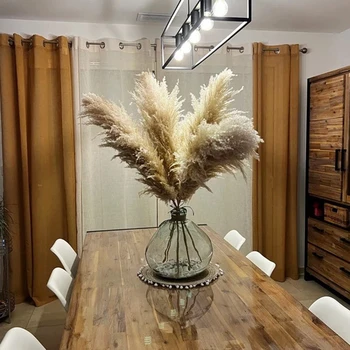 80 см Пушистая большая пампасная трава, сушеный цветок, натуральный тростник, украшение свадебного магазина, винтажный букет для дома в стиле бохо