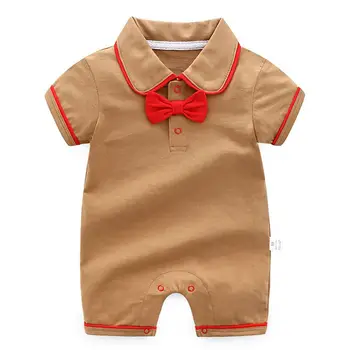 Baywell/ Летние боди для новорожденных мальчиков с галстуком-бабочкой для джентльмена, комбинезон с короткими рукавами для маленьких мальчиков, тонкие цельнокроеные комбинезоны 0-12 месяцев