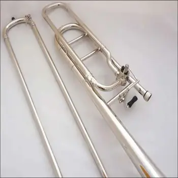 Bb / f Tune Тенор-Тромбон, Никелированный музыкальный инструмент с Футляром для чистки мундштуков