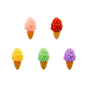 Cinmo 5 шт. Милые подвески-мороженки из смолы, подвески для изготовления ювелирных изделий, Подарок Ручной работы, Мультяшные Аксессуары для еды