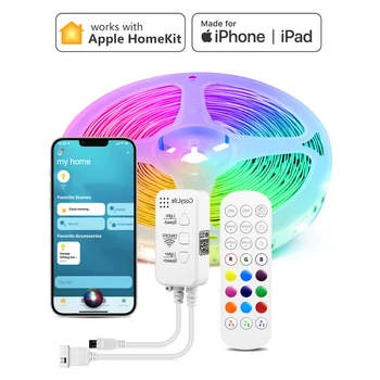 Homekit WiFi Smart LED Strip Light RGB App Control Светодиодные Фонари Работают С Apple Home Alexa Google Siri Voice tira led 30 шт./м