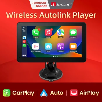 Junsun 7-дюймовый автомобильный портативный планшет с сенсорным экраном Беспроводной CarPlay Android Радио Bluetooth Навигация Автомобильный Мультимедийный плеер GPS