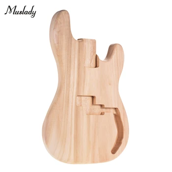 Muslady PB-T02 Незаконченный корпус электрогитары Заготовка из дерева платан Гитарный бочонок для бас-гитар в стиле PB Запчасти своими руками