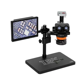 TBK 701 7*45X электронный тринокулярный стереомикроскоп Портативный оптический непрерывно вращающийся с 48-мегапиксельной камерой Мобильный инструмент для репиара
