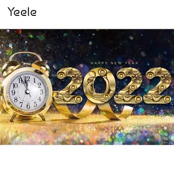 Yeele 2022, фон с Новым Годом, Рождественские Часы, Золотой блеск 2022, Фон для детской фотосъемки для фотостудии