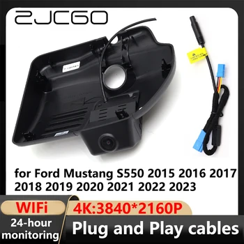 ZJCGO 4K Wifi 3840*2160 Автомобильный Видеорегистратор Dash Cam Камера Рекордер для Ford Mustang S550 2015 2016 2017 2018 2019 2020 2021 2022 2023