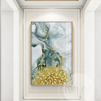 Абстрактная Золотая Рыбка Холст Искусство Модный Плакат И Печать Картины На Стене Большой Баннер Для Гостиной Home Cuadros Decoracion