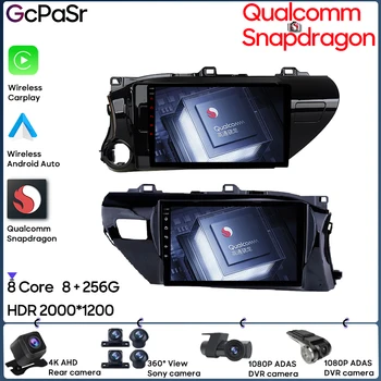 Автомобильное радио Qualcomm Snapdragon Для Toyota Hilux Pick Up AN120 2015-2020 GPS-Навигация Android Auto Stereo Video 5G No 2din DVD