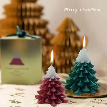 Ароматерапевтическая свеча ручной работы в виде рождественской елки Креативные настольные украшения в виде ароматической свечи в виде рождественской елки