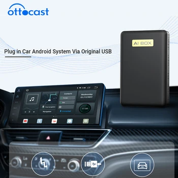 Беспроводной автомобильный мультимедийный плеер CarPlay Ai Box Android 10 Apple Car Play 4 + 64G Android для Benz Audi