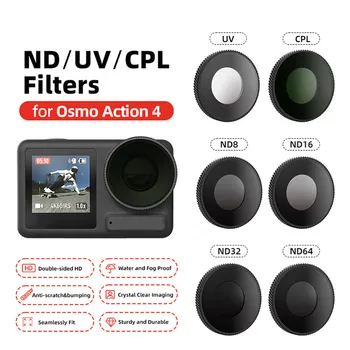 Водонепроницаемый Фильтр Объектива для DJI Osmo Action 4 CPL UV ND 8 16 32 64 ND8 ND16 ND32 ND64 Набор Фильтров Аксессуары Для Экшн-Камеры