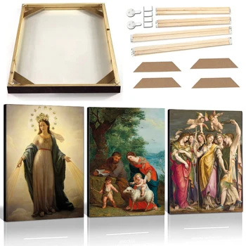 Дева Мария, Мадонна, Маленький Иисус, холст, художественная живопись, религиозные убеждения, ретро-плакаты с изображением церкви христианства в рамке