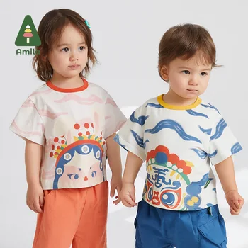Детская футболка Amila, Летняя новинка 2023 года, Милый Мультфильм 