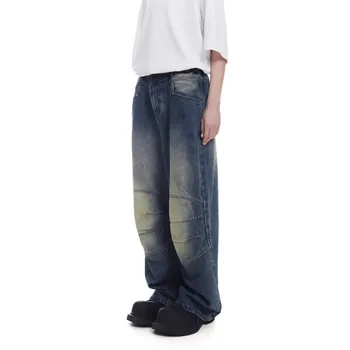Джинсы с градиентным рисунком, прямые брюки advanced design sense