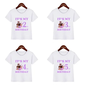 Дисней Энканто Мирабель Графическая Одежда для девочек It's My 1 2 3 4 5 6 7 8 9 Лет, детская футболка с принцессой на день рождения, Милые детские футболки