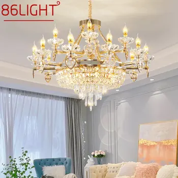 Европейская подвесная люстра 86LIGHT, простой Роскошный Хрустальный светодиодный подвесной светильник, современный для дома, гостиной, столовой, спальни