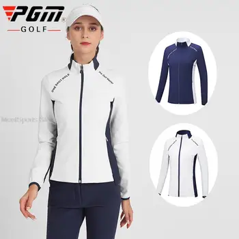 Женская ветровка для гольфа Pgm, зимне-осеннее теплое спортивное пальто, женская тонкая ветрозащитная куртка для гольфа, повседневная спортивная одежда на молнии