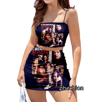 Женские клубные наряды с 3D-принтом phechion Criminal Minds, сексуальные топы-слинги и короткое облегающее платье, комплекты из 2 предметов R33