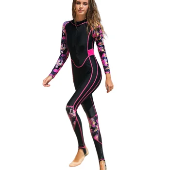 Женский сиамский гидрокостюм с длинным рукавом, одежда для дайвинга, купальники, костюм для серфинга, спортивная пляжная одежда для подводного плавания, морской гидрокостюм