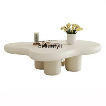 Журнальный столик Cloud в гостиной Современный минималистичный Кремовый Чайный столик в форме бесшумного ветра, мебель для гостиной небольшой квартиры