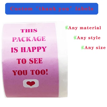 Изготовленные на заказ прочные клейкие наклейки В этой посылке мы тоже рады вас видеть Упаковка этикеток, декоративная наклейка 