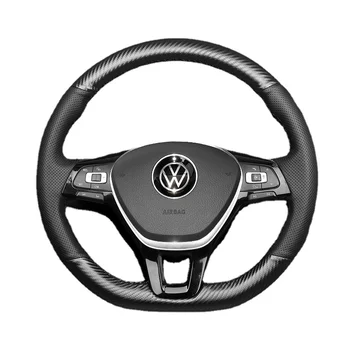 Индивидуальный чехол для рулевого колеса автомобиля ручной работы для Volkswagen Golf 6 Golf 7 Golf R 7.5 Magotan, автомобильные аксессуары из натуральной кожи