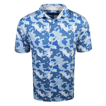 Камуфляжная рубашка-поло для гольфа, футболка с короткими рукавами, Летняя мужская быстросохнущая дышащая одежда, Повседневные спортивные блузы из джерси F1