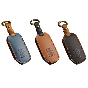 Кожаный Чехол Для Дистанционного Ключа Автомобиля Fob Case Cover Для Kia EV6 7 Ключей 2022 Черный/синий/коричневый Общая Защита 7 Кнопок Smart Key