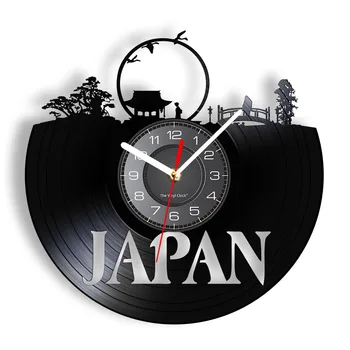 Культура Японии Азия Ретро Виниловые пластинки Настенные Часы Альбомные диски Подарочные часы для Тревалинга в Островной стране Японский Декор для дома