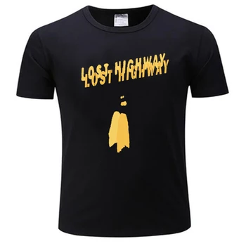 летняя модная футболка, мужская футболка, футболка Lost Highway, Короткая футболка с коротким рукавом, быстросохнущая футболка, мужская футболка