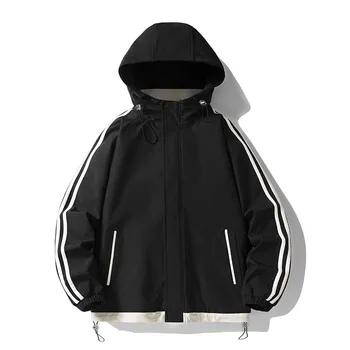 Мужская Демисезонная куртка-бомбер 2023, куртки с капюшоном, Уличный стиль, Модная Винтажная куртка с инструментами, пара, повседневная ветровка Harajuku
