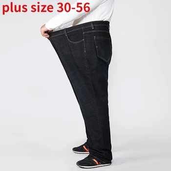 Новое поступление модной одежды Suepr для крупных деловых мужчин, минималистичные и универсальные мужские джинсы с прямыми штанинами, большие размеры 30-42 44 46 48 50 52