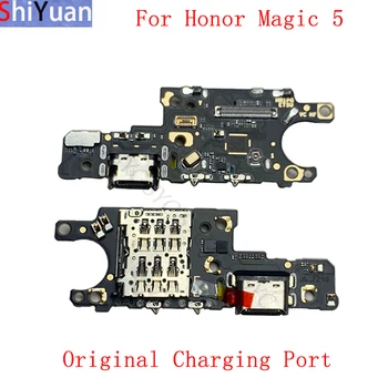 Оригинальная плата разъема USB-порта для зарядки, гибкий кабель для Huawei Honor Magic 5, разъем для зарядки с устройством чтения sim-карт