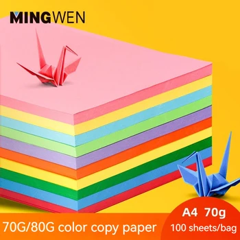 Офисный Магазин Hongfan 70 Грамм 80 Грамм Цветной Бумаги Формата А4 Для Детей Diy Цветная Копировальная Бумага Ручной Работы Оригами 100 Листов