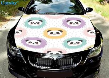 Панда, наклейка с пандой на автомобиль, наклейка с пандой, Автомобильные Коврики Для пола, Наклейка с изображением льва на капоте автомобиля, виниловая наклейка на капот, полноцветная графическая наклейка