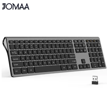 Полноразмерная беспроводная USB-клавиатура Jomaa Эргономичный дизайн Тонкая офисная компьютерная клавиатура для компьютера с раскладкой на русском/испанском/американском языке