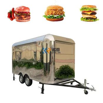 Полностью укомплектованный трейлер для пищевых продуктов из нержавеющей стали с кухонным оборудованием Air Stream Mobile Food Truck Vending Trailer