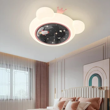 Потолочные светильники Cute Space Bear, светильник для детской комнаты, Скандинавская Романтическая спальня для мальчиков и девочек, детская комната, декор комнаты принцессы, потолочные светильники