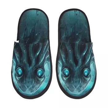 Пушистые тапочки Octopus Horror С открытым носком, плюшевые поролоновые тапочки-горки, зимняя домашняя обувь