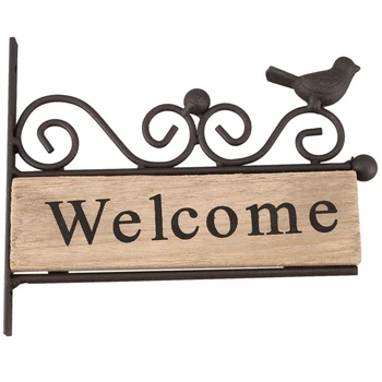 Ретро Винтажная табличка с изображением деревянной птицы, добро пожаловать на дверь, вывеска для бара, кафе, магазина, настенная вывеска для магазина